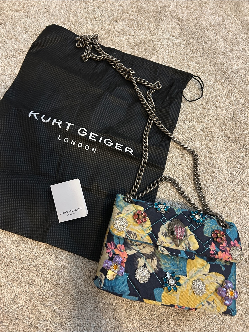 Kurt Geiger Mini Kensington Floral Jewel-Embellished Shoulder Bag